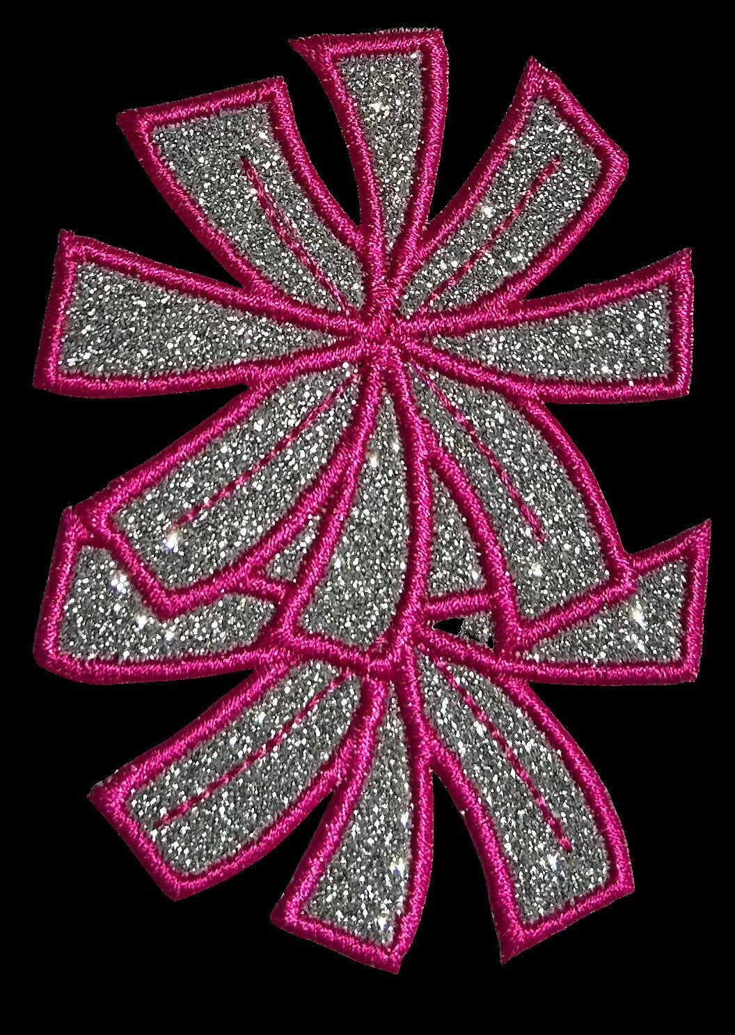 Pom Poms Cheerleader Glitter Patch Cheer Patch bling letterman cheer patch Glitter Patch Iron on Sew on Vinyl NO GLITTER MESS GL85H