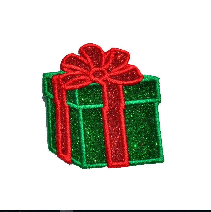 Christmas Present Gift Glitter Sparkle Vinyl Letter Font Iron On Patch.. NOGLITTER MESS GL67