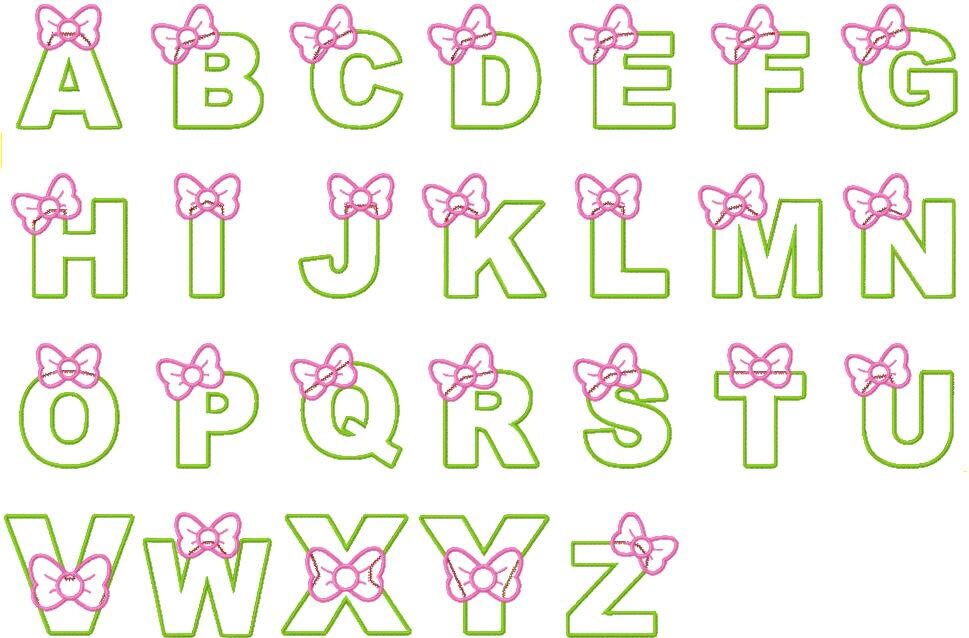 Letter With Bow Sparkle Glitter Patch - Iron or Sew on Vinyl Fabric - NO GLITTER MESS ! GL91