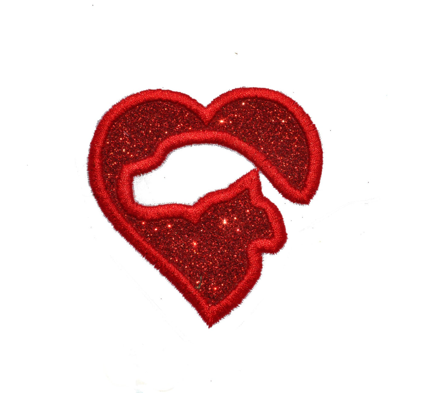 Animal Lover Dog and Cat Sparkle Glitter Patch - Iron or Sew on Vinyl - NO GLITTER MESS ! GL92