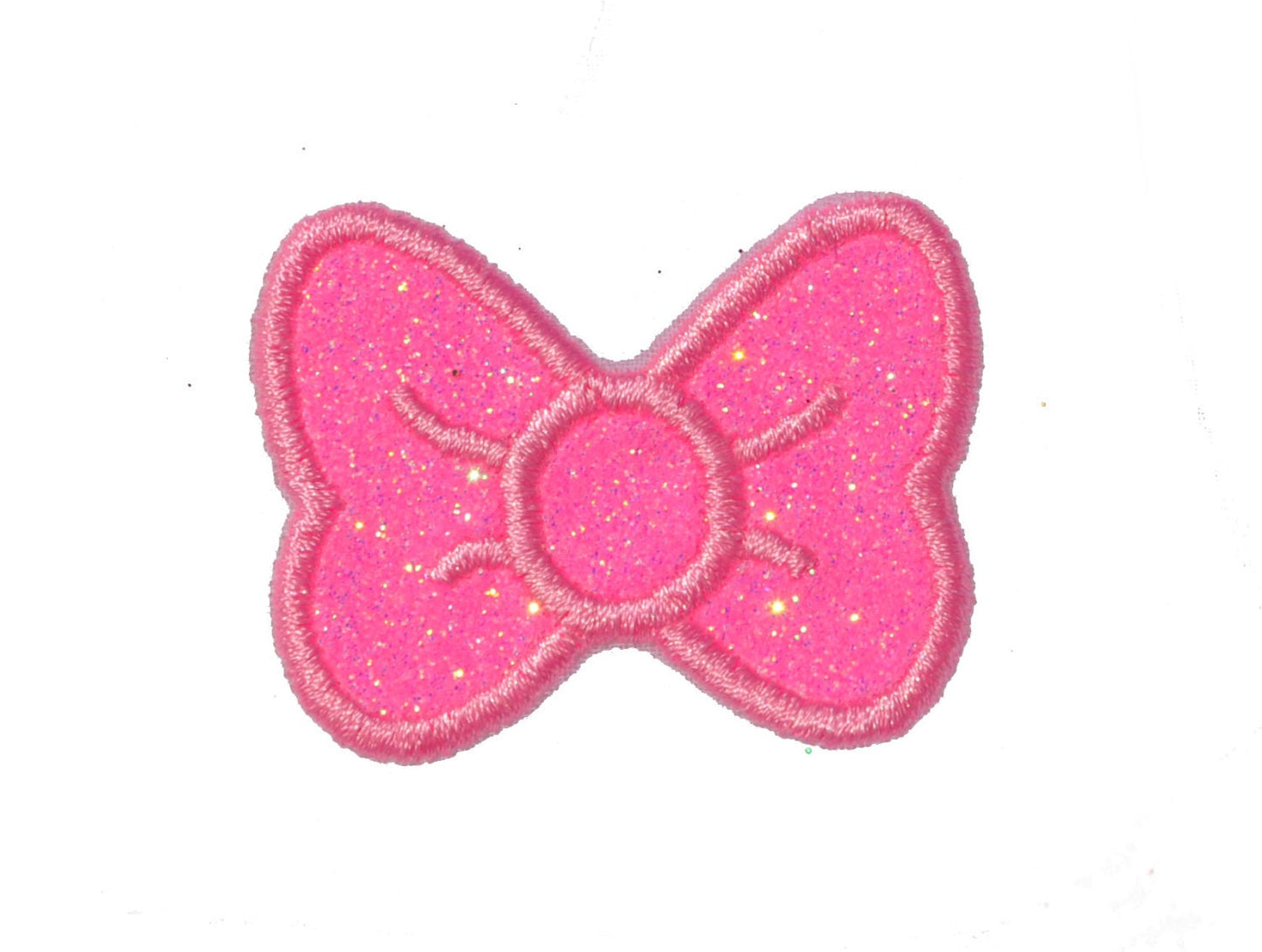 Bow Sparkle Glitter Patch - Iron or Sew on Vinyl - NO GLITTER MESS ! GL93