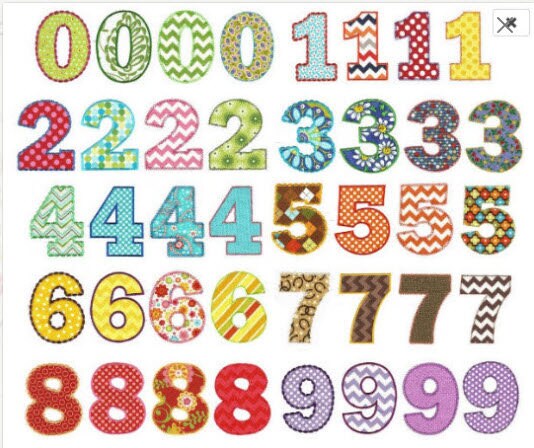 Chunky varsity Number Font Sparkle Glitter Patch - Iron or Sew on Vinyl - NO GLITTER MESS ! GL60