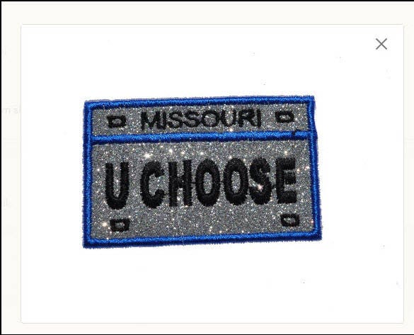 License Plate Personalized Vinyl Glitter Sparkle Iron or Sew on Patch NO GLITTER MESS GL100