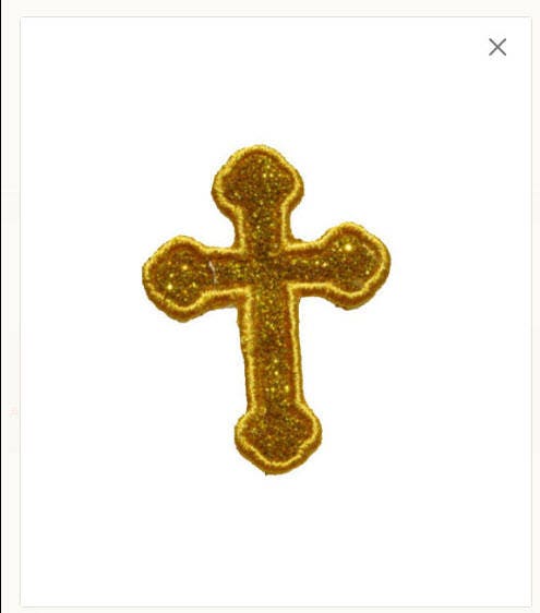 Cross Tiny 2 inch glitter sparkle iron on Cross Patch! GL15