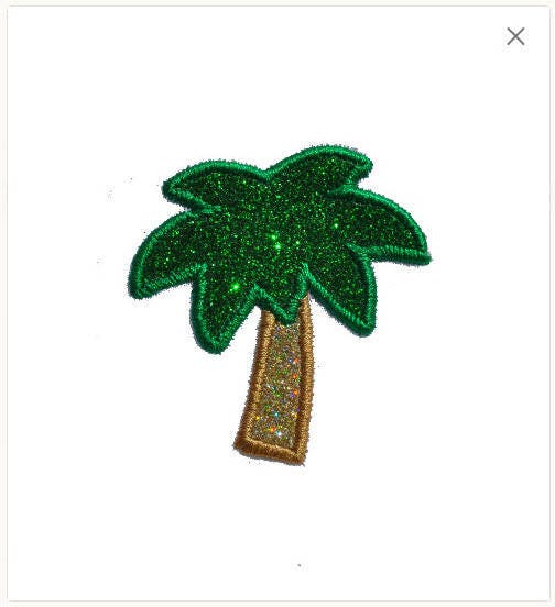 Palm Tree Cone Sparkle Vinyl Iron On Patch! GL132