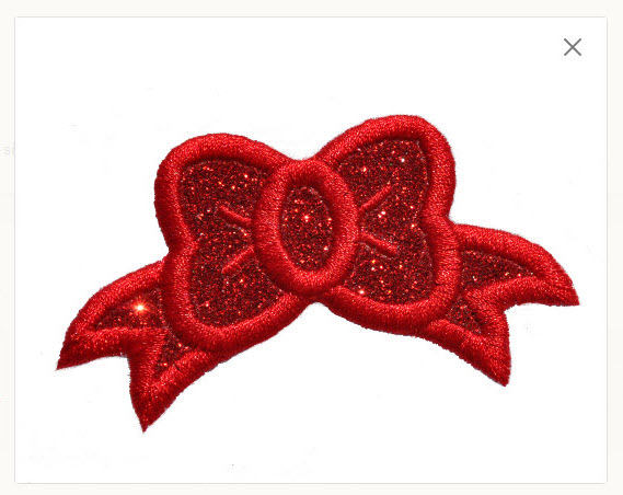 Fancy Bow in Red, Pink or Purple Sparkle Glitter Patch - Iron or Sew on Vinyl - NO GLITTER MESS ! GL113