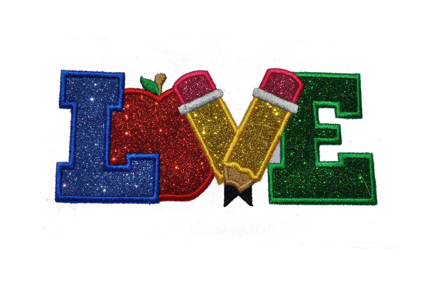 Love to Teach Teacher Bag Teacher Gift Personalized Patch Sparkle Glitter Patch - Iron or Sew on Vinyl - NO GLITTER MESS ! GL177