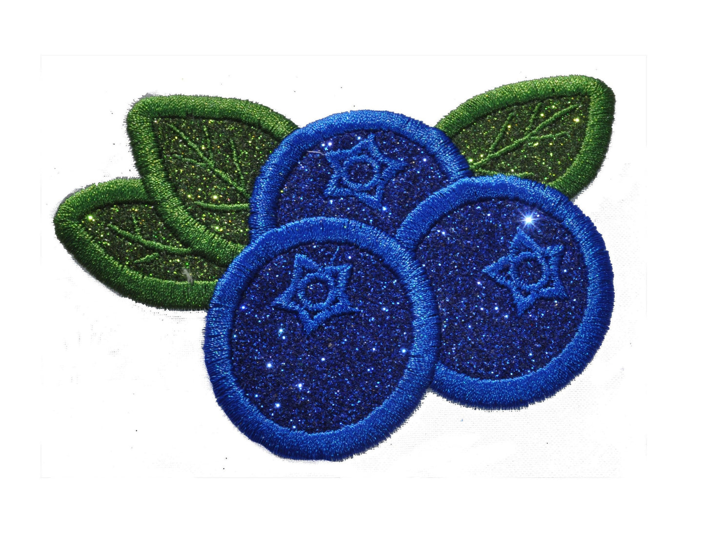 Blueberry 3.5 inch glitter sparkle iron on Patch! GL240