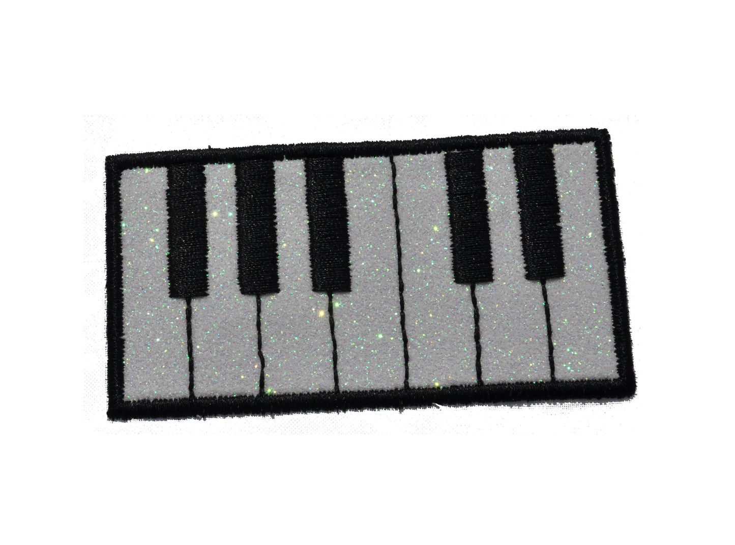 Piano Keyboard Glitter Iron on Patches- Choice of one in a variety of colors GL243