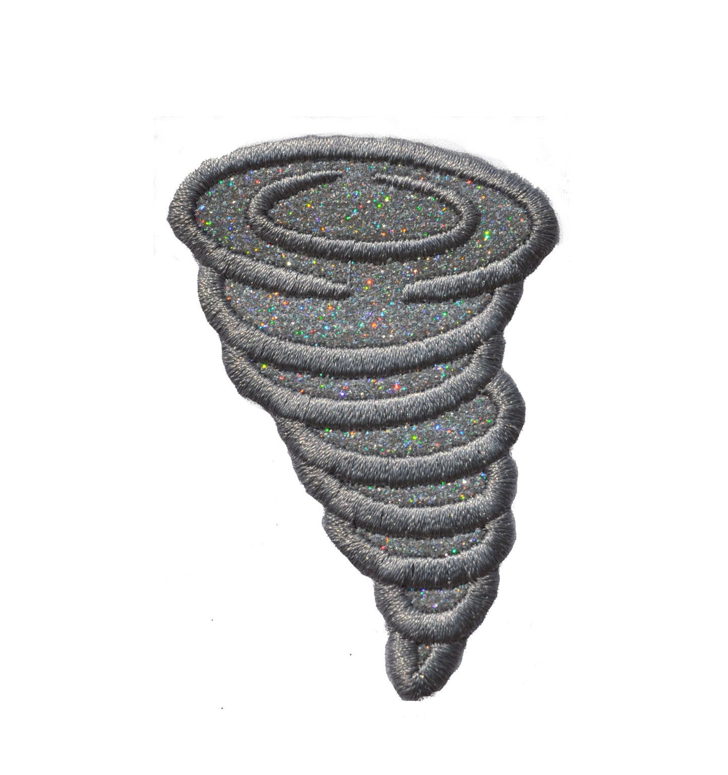 Tornado Patch - Iron or Sew on Flitter Vinyl fabric - NO GLITTER MESS ! GL246