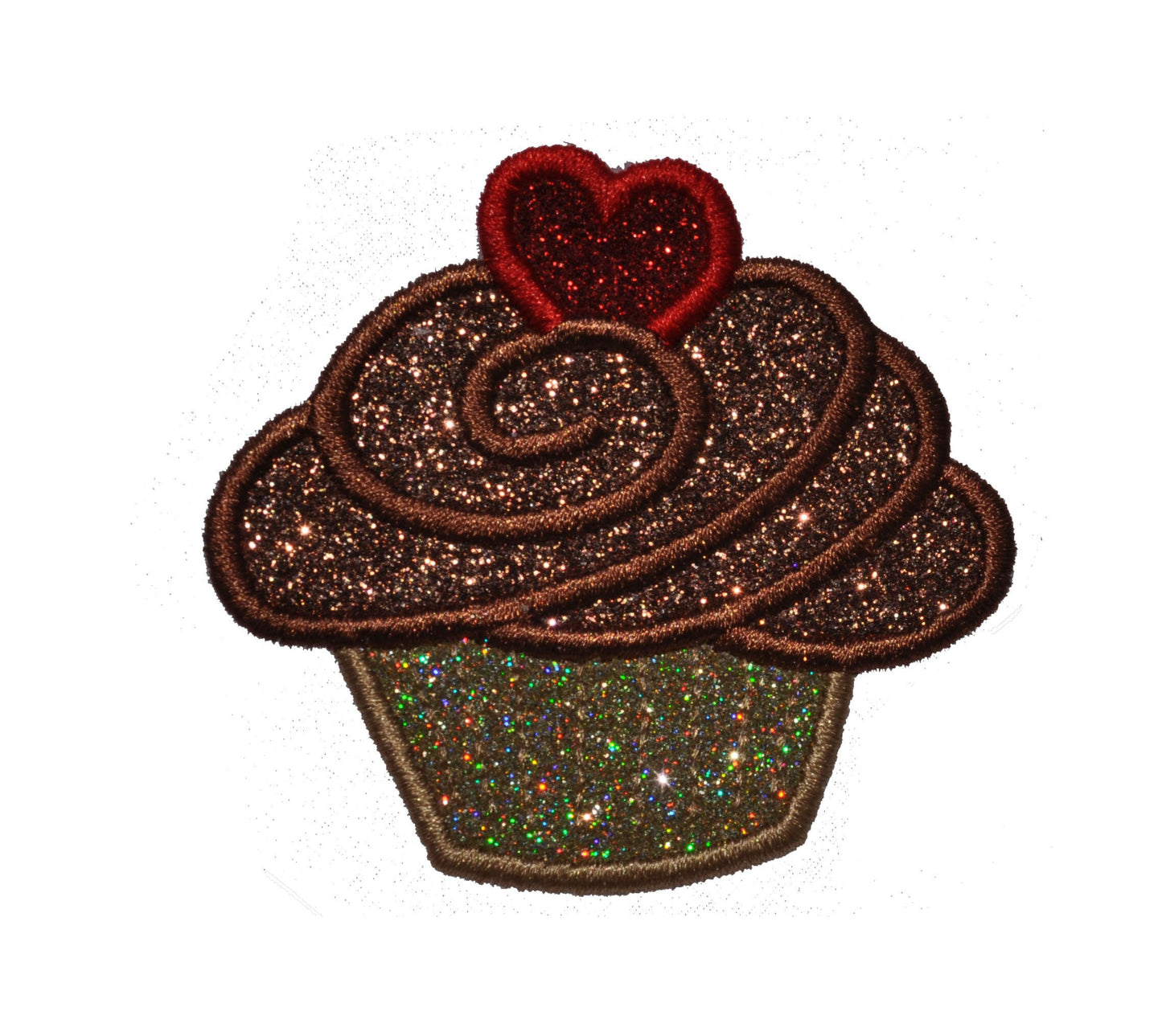 Cupcake Strawberry or Chocolate Vinyl Glitter Sparkle Iron or Sew on Patch NO GLITTER MESS GL98