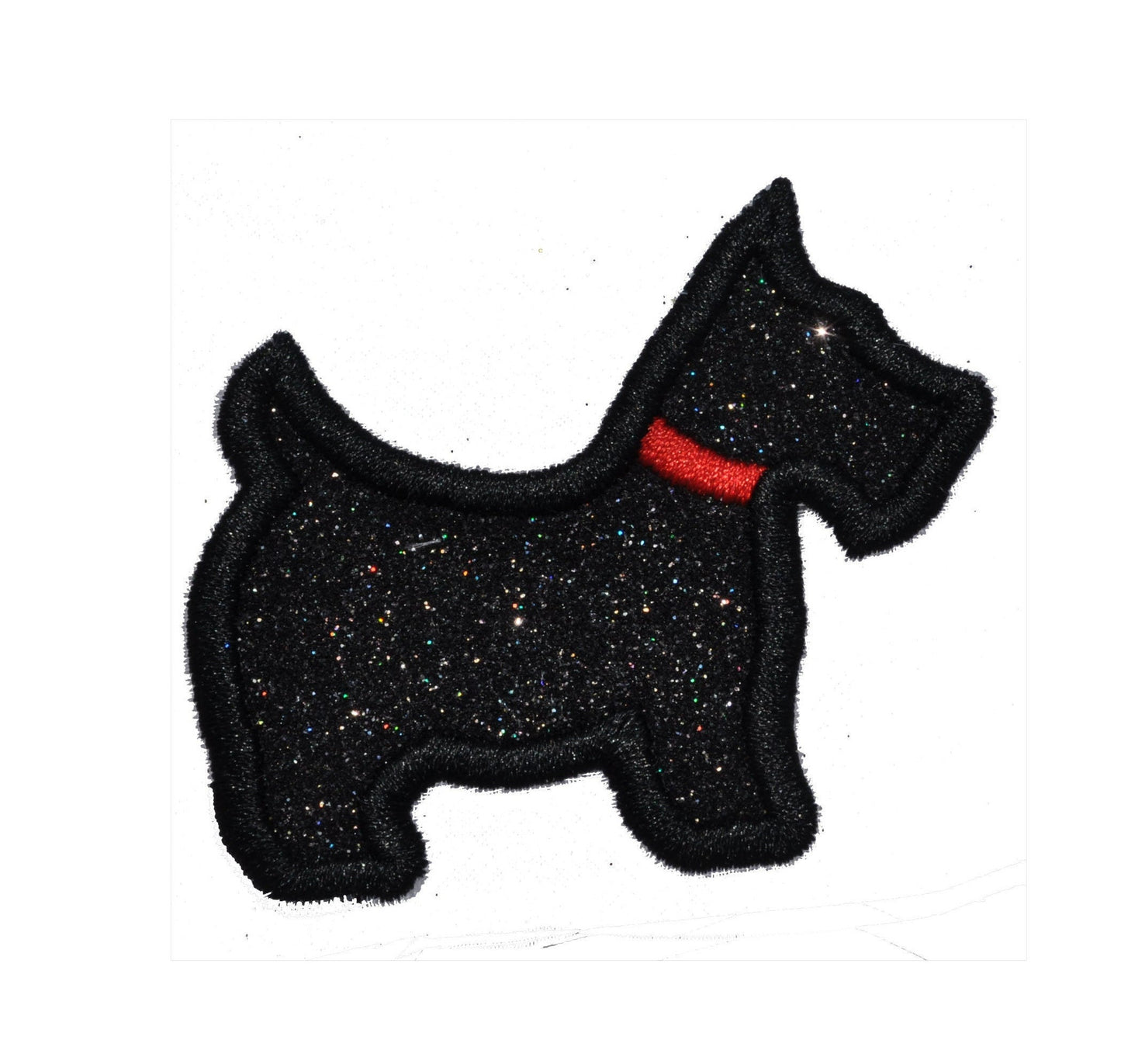 Scottie Dog Scottish Terrier Lover Sparkle Glitter Patch - Iron or Sew on Vinyl - NO GLITTER MESS ! GL269