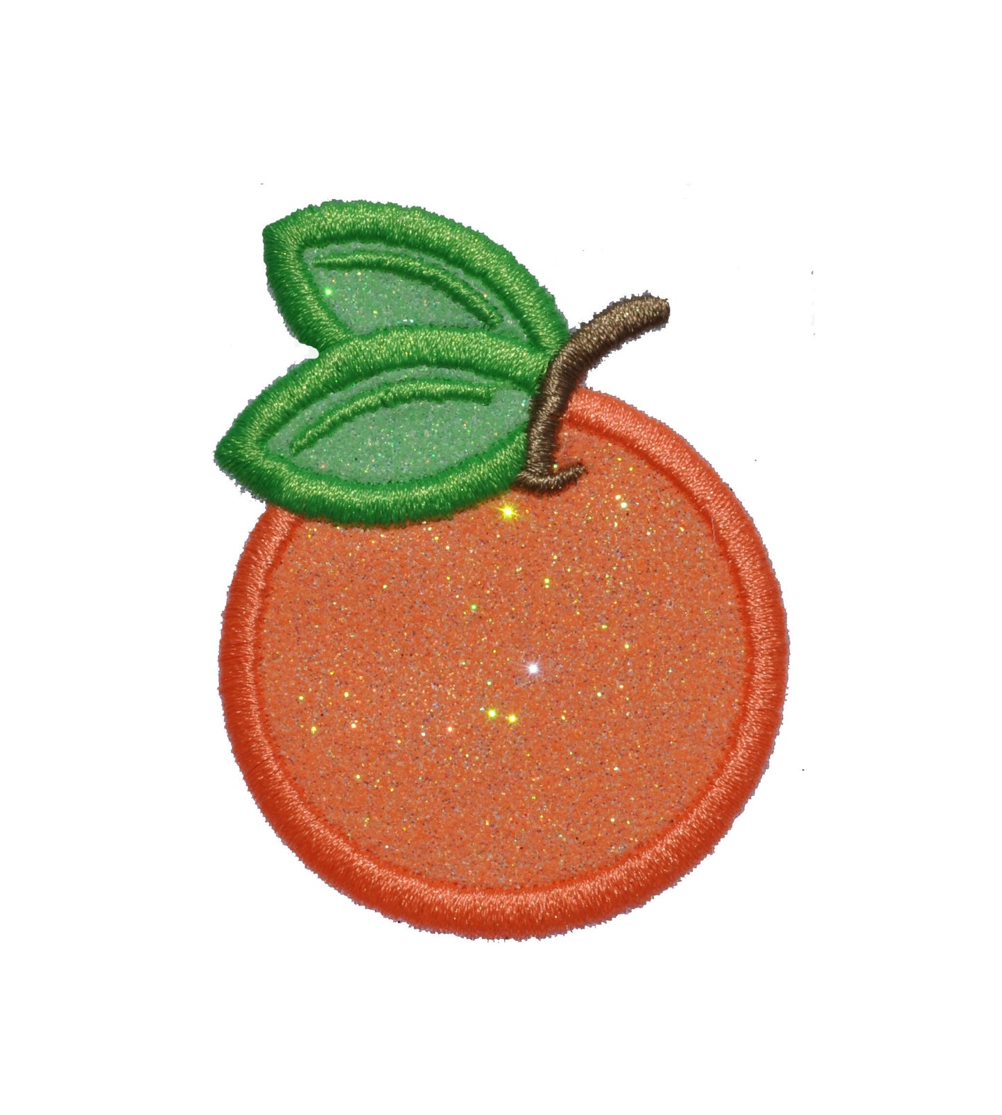 Orange 3 inch glitter sparkle iron on Patch! GL272