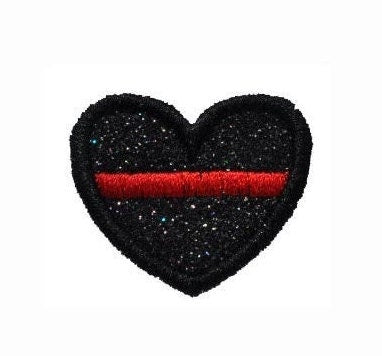 Red Sequin Heart Embroidered Patch — Iron On – Paddy's Patches