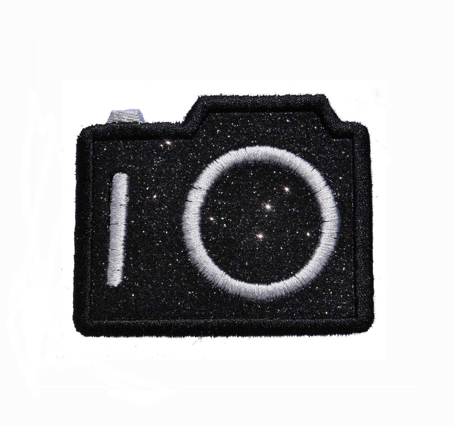 Camera Vintage Box Sparkle Glitter Patch - Iron or Sew on Vinyl - NO GLITTER MESS ! GL354