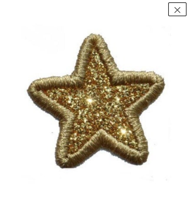 Star Miniature glitter sparkle iron on Patch! GL30