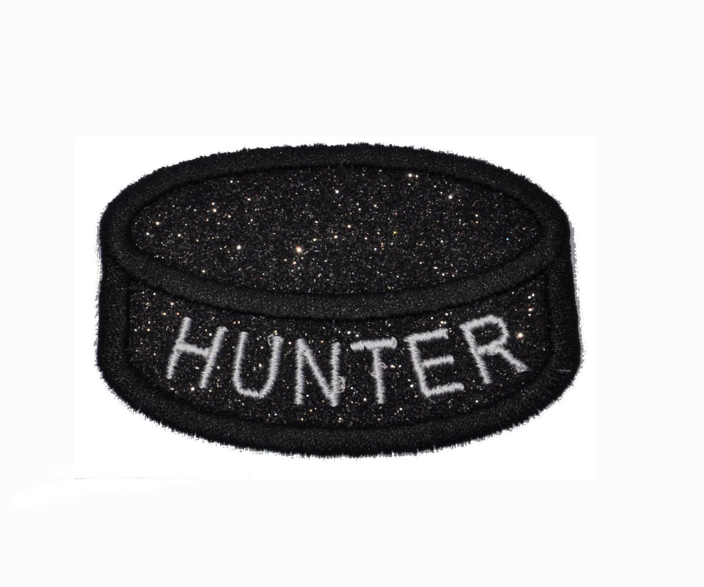 Hockey Puck Personalized with initial 3 inch width glitter sparkle iron on Patch! GL369