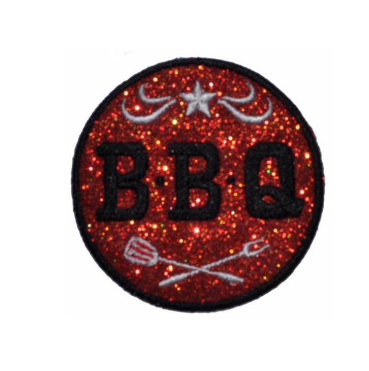 Barbecue Bbq Sparkle Glitter Patch - Iron or Sew on Vinyl - GL398