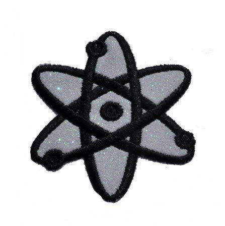 Atom Planet Patch - Iron or Sew on Glitter Vinyl - NO GLITTER MESS ! GL404