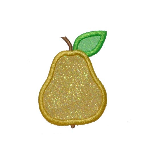Pear 3 inch glitter sparkle iron on Patch! GL302