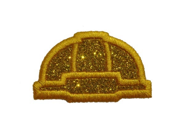 Hard Hat 3 inch Construction Hat Glitter Sparkle Letter Patch - Iron or Sew on Vinyl - NO GLITTER MESS ! GL406