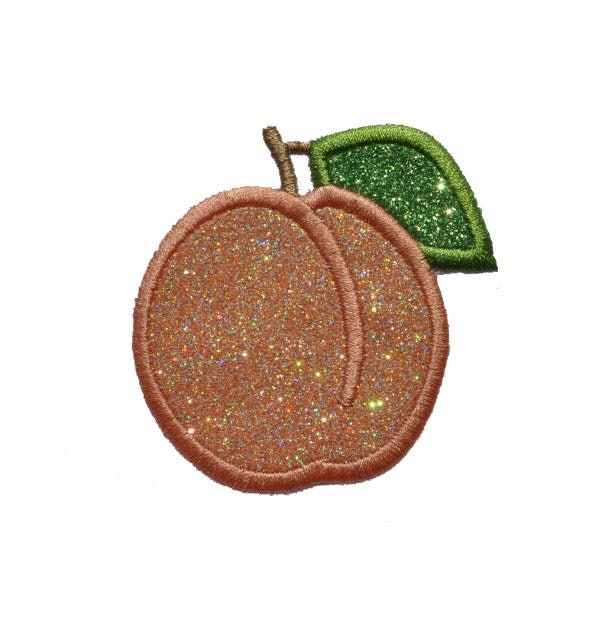 Peach 3 inch glitter sparkle iron on Patch! GL303