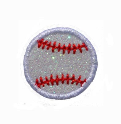 Baseball 2 or 3 inch glitter sparkle iron on Patch! GL156