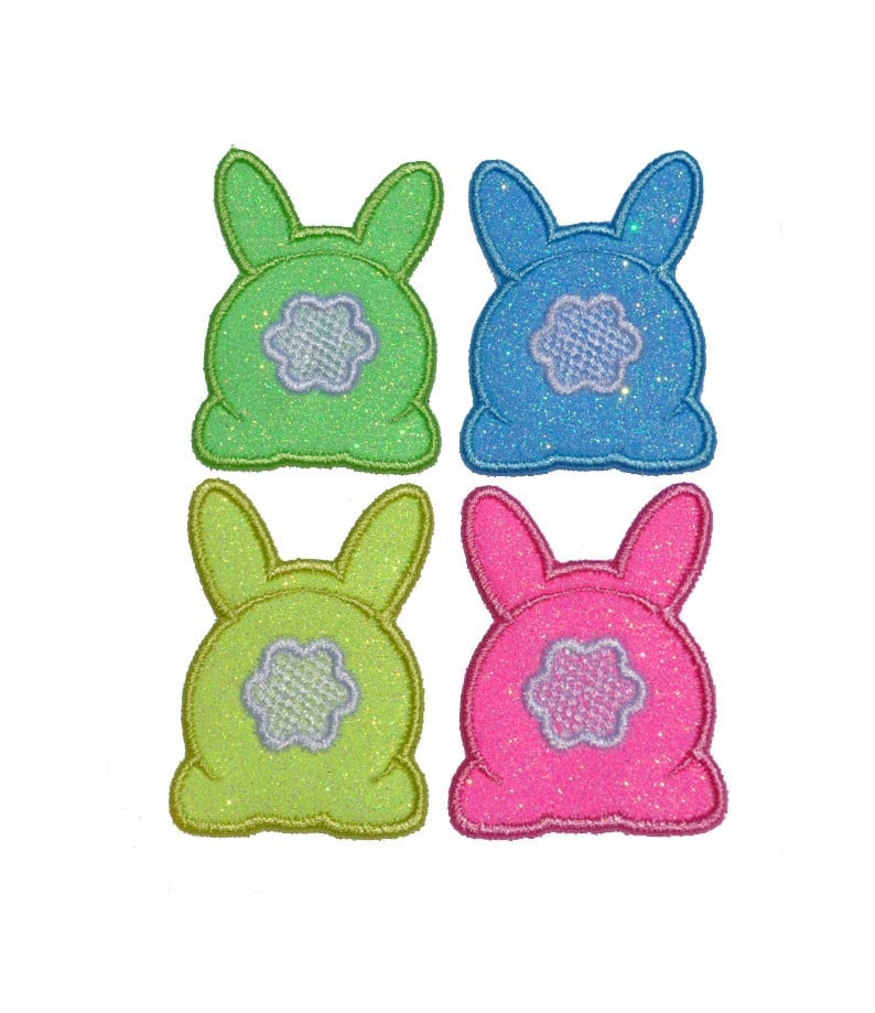 Easter Bunny Cottontail Candy Miniature 3 inch Sparkle Glitter Patch (Choice of one) - Iron or Sew on Vinyl - NO GLITTER MESS !GL427
