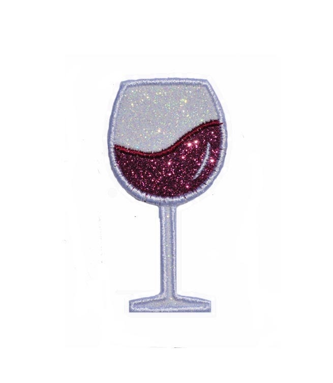 Wine Liquor Drink 3 inch glitter sparkle iron on Patch! GL342