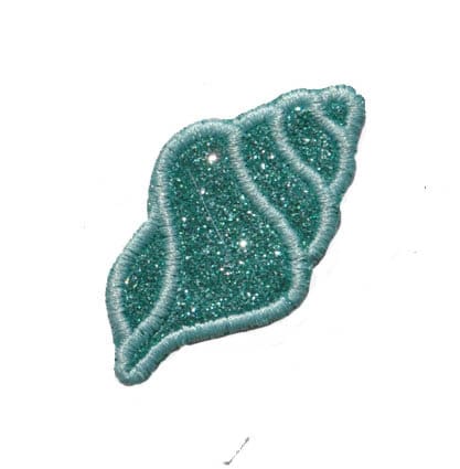 Conch Seashell Sea Shell 3 inch sea shell Sparkle Glitter Patch -  Iron or Sew on Vinyl - NO GLITTER MESS ! GL372