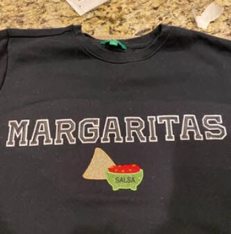 Chips and Salsa Sparkle Glitter Patch - Iron or Sew on Vinyl - NO GLITTER MESS ! GL352