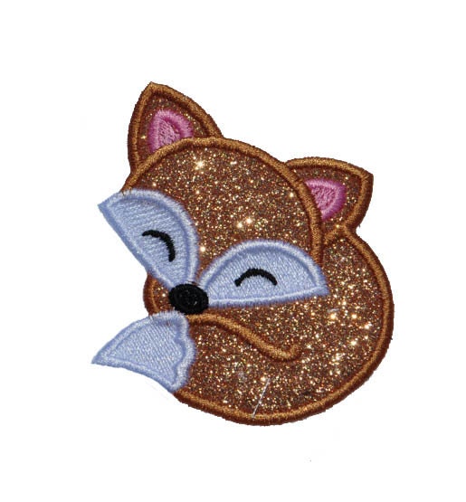 Fox Pup Baby 3 inch Sparkle Vinyl Iron On Applique Patch! GL12