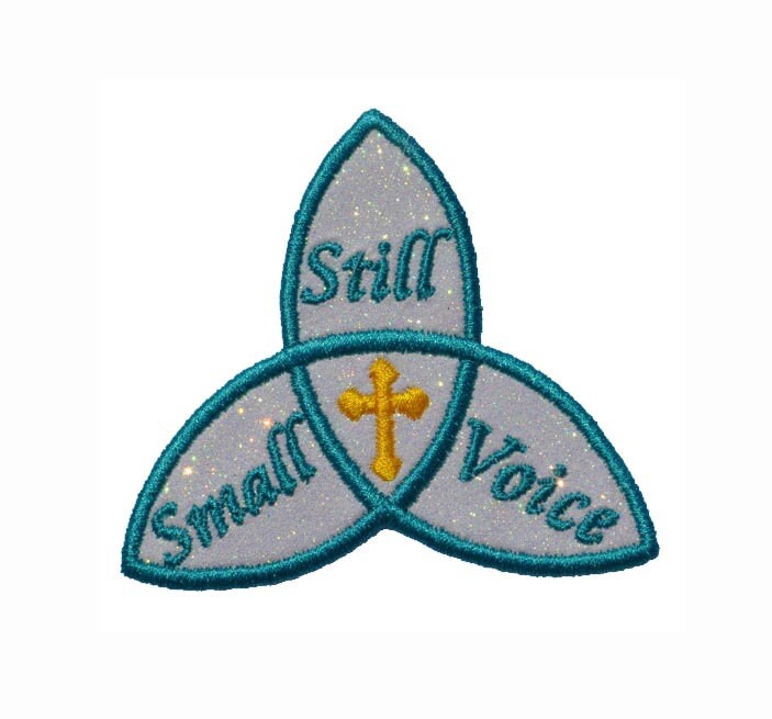 Christian Cross Still Small Voice Scripture on The Spirit Faith in God glitter sparkle iron on Embroidery Patch! GL61
