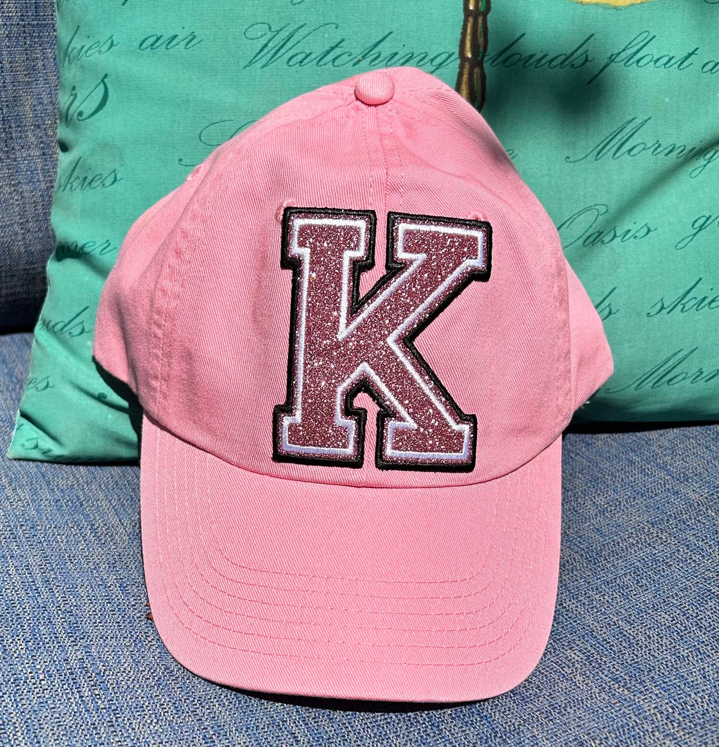 Glitter Letter Patch Hat Varsity Letter Patch Hat