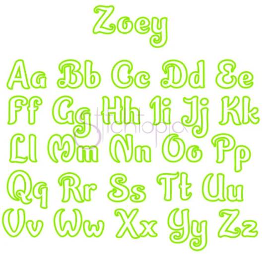 Fun Dance Kids Zoey Font Glitter Sparkle Letter Patch -  Iron on or Sew on Vinyl - NO GLITTER MESS ! GL254