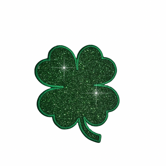 Shamrock clover Sparkle Vinyl Iron On Patch! GL28