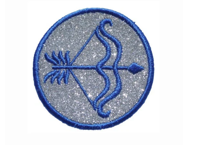 Zodiac Glitter Patch | Astrology Iron-On Patch | Embroidered Star Sign Patch | All 12 Zodiac Signs