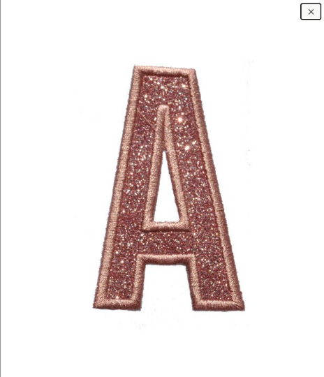 Arial Ariel Narrow Font Glitter Sparkle Letter Patch -  Iron or Sew on Vinyl - NO GLITTER MESS ! GL219