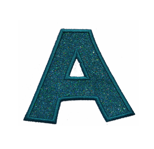Fun Happy Font Fun Font Glitter Sparkle Letter Patch -  Iron or Sew on Vinyl - NO GLITTER MESS ! GL325