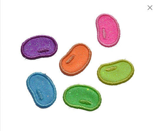 Jelly Beans 3 inch glitter sparkle iron on Patch! GL129
