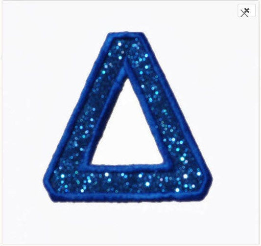 Greek Varsity Letter Symbol Glitter Sparkle Patch -  Iron on or Sew on Vinyl - NO GLITTER MESS ! GL18