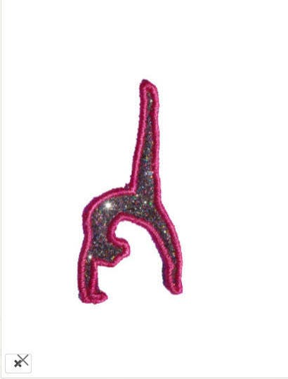 Gymnastics Dance Vinyl Glitter Sparkle Iron or Sew on Patch NO GLITTER MESS GL39