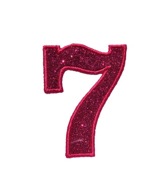 Headline Number Glitter Sparkle Letter Patch -  Iron on or Sew on Vinyl - NO GLITTER MESS ! GL171