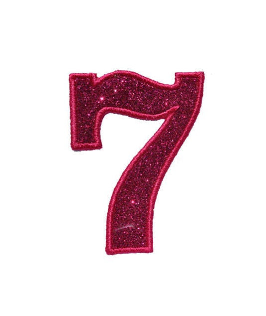Headline Number Glitter Sparkle Letter Patch -  Iron on or Sew on Vinyl - NO GLITTER MESS ! GL171