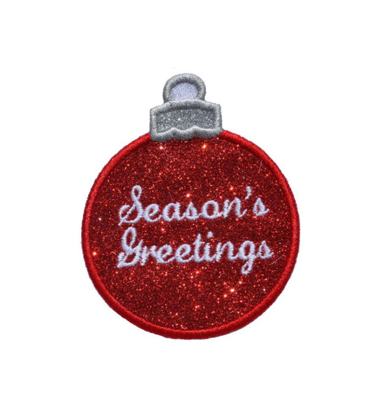 Christmas Ornament personalized Monogrammed Sparkle Glitter Patch -  Iron or Sew on Vinyl - NO GLITTER MESS ! GL72