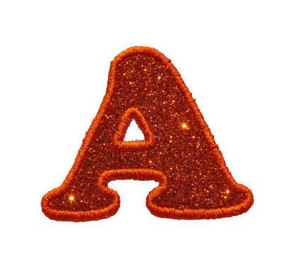 Cooper Font Sparkle Letter Patch -  Iron or Sew on Vinyl - NO GLITTER MESS ! GL170