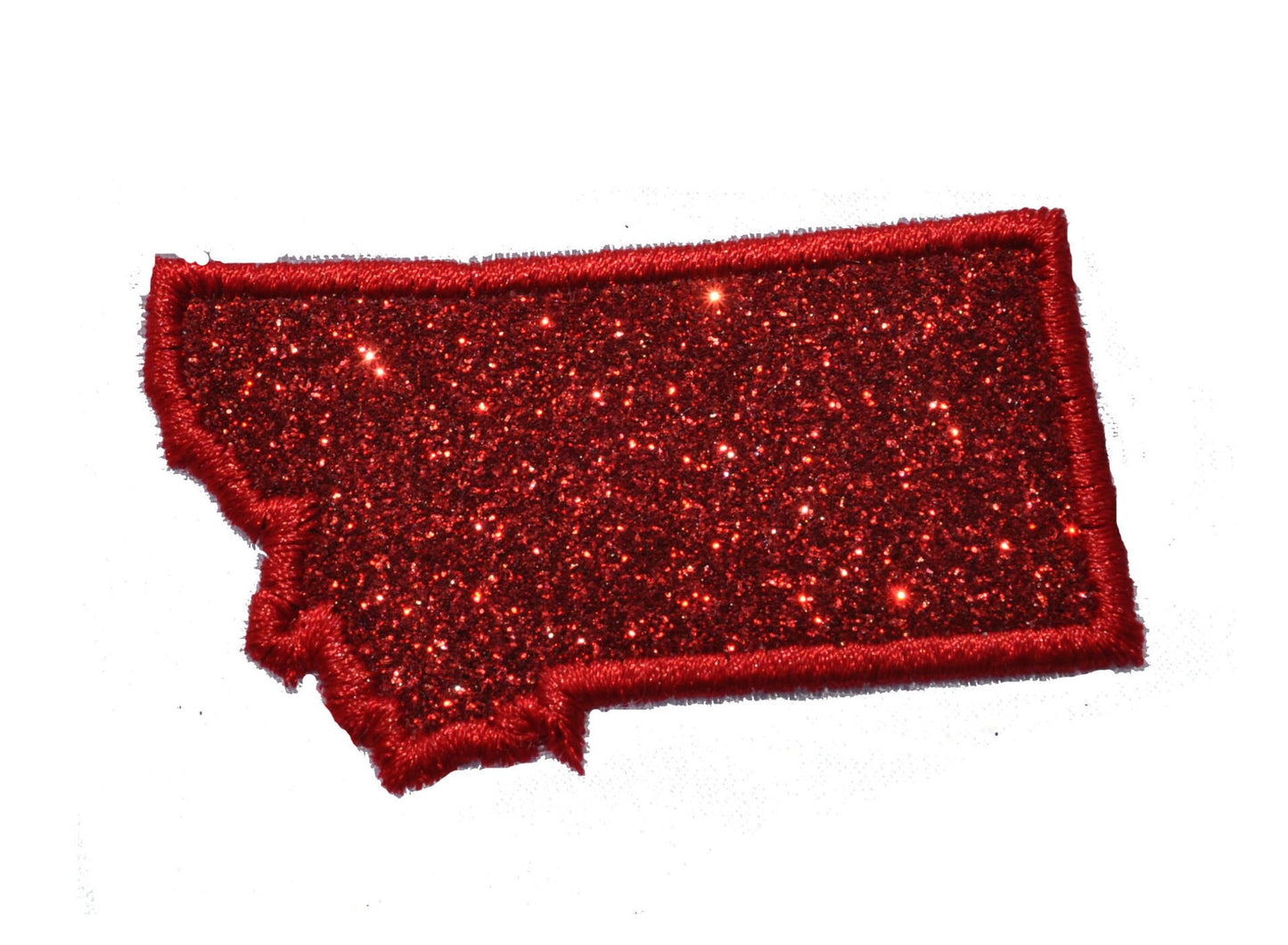 State of Montana 4 inch custom color Sparkle Glitter Patch -  Iron or Sew on Vinyl - NO GLITTER MESS !