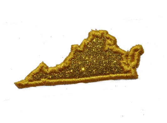 State of Virginia 2.5 inch custom color Sparkle Glitter Patch -  Iron or Sew on Vinyl - NO GLITTER MESS !