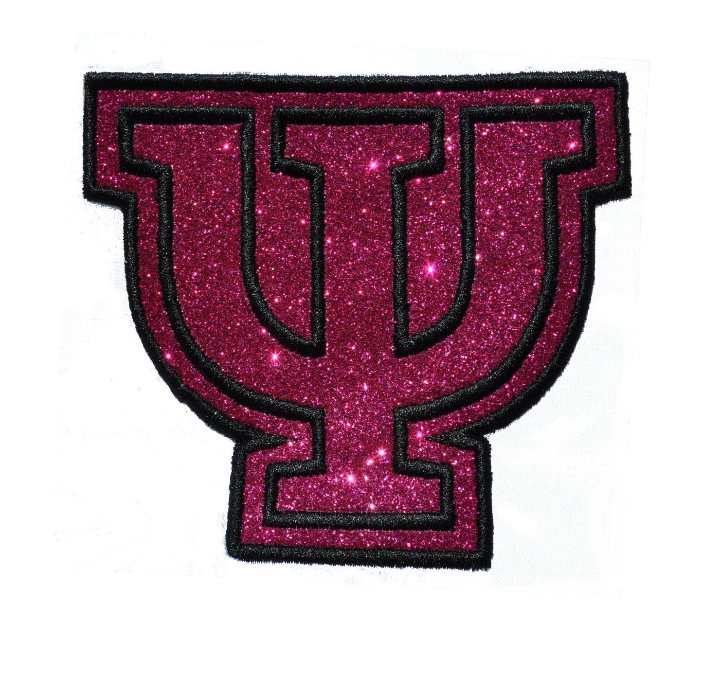 Greek Athletlic Sorority or Fraternity two Outline Stitch Letter Font Vinyl Glitter rush pledge Iron or Sew on Patch NO GLITTER MESS GL222
