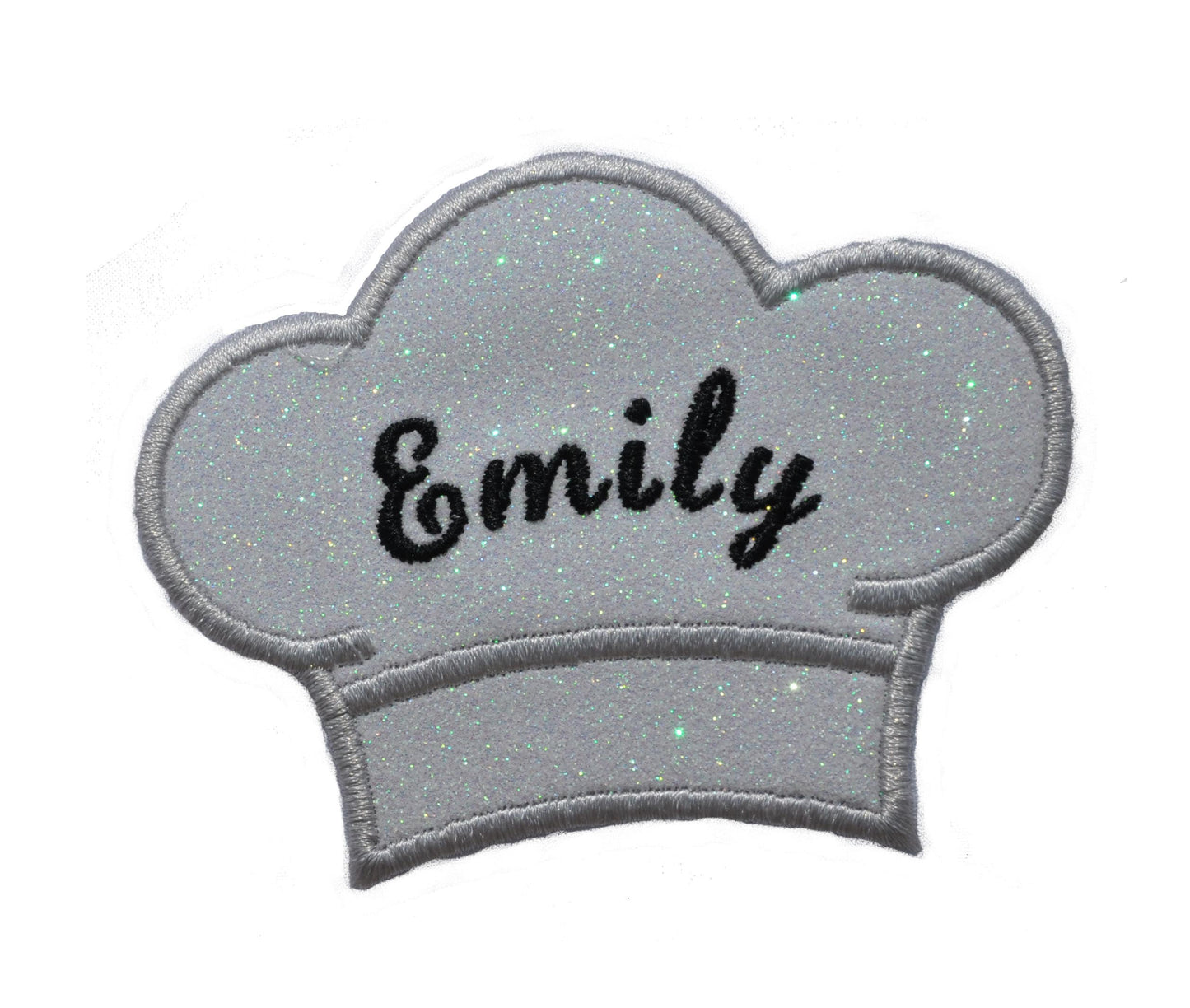 Chef&#39;s Baker Hat Toqe Blanche Gift Culinary Cook Personalized  Patch Sparkle Glitter Patch -  Iron or Sew on Vinyl - NO GLITTER MESS ! GL247